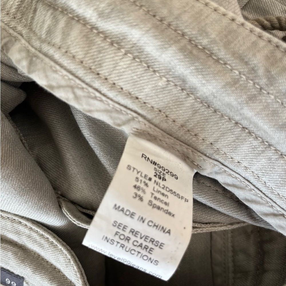 LEVEL 99 Petite wide leg linen blend drawstring waist pants size 29P. - Picture 6 of 7